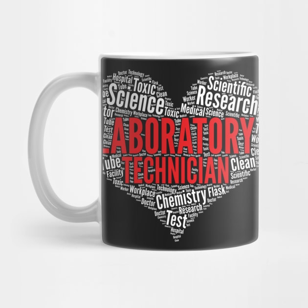 Laboratory technician Heart Shape Word Cloud Design design by theodoros20